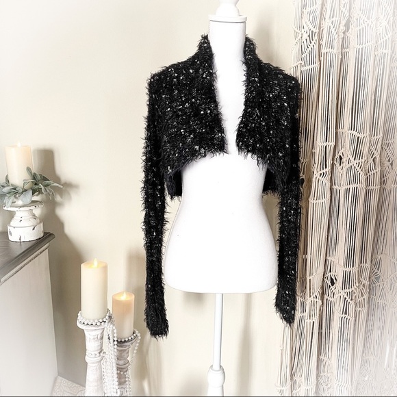 Guess by Marciano Black / White Cropped Jacket - Picture 3 of 7